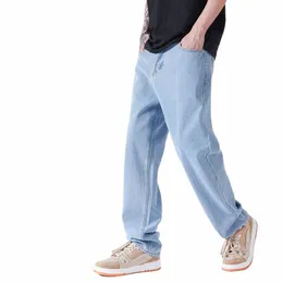 College-Stil, jugendliche Vitalität, Herbst, gerade, lockere Herren-Hip-Hop-High-Street-Jeans, einfache reine elastische Taille, Haremshose F5WG #