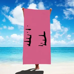 Summer Trendy Brand Letter Loog Microfiber Absorberande handduk Square Beach Handduk snabbtorkande vattentät badhandduk