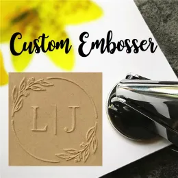 Craft Design Ihr eigenes Logo -Armen -Stempel Personalisiertem Hochzeits -Präder -Stempel mit 2 Initialen und Datum, benutzerdefiniertem Umschlag -Embosser -Siegel