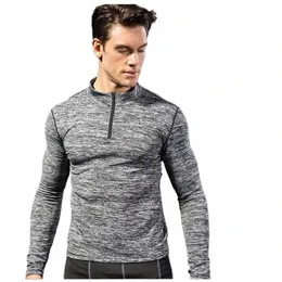 Inverno Veet PRO Masculino Fitn Running Training Lg Manga Amaz Stretch Collar Apertado Moletom 71CL #