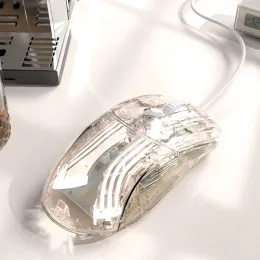 マウスアイスクリスタル識別ブルートゥースマウス透明ワイヤレスマウス高度なミュートRGB調整可能なビューティーハイライトステータス