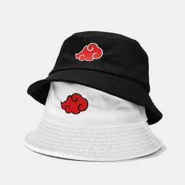 et Hats 2021 Red Cloud Printing Summer Hat Womens Bana Toilet Hat Design Graphic Visual Fisherman Hat Akatsuki Anime Sun HatC24326