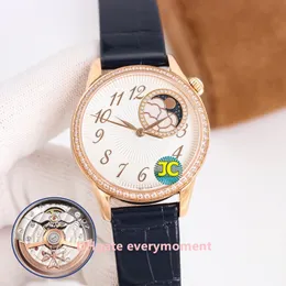 TW Factory Super Edition Relógios Femininos Máquinas Automáticas Relógio Masculino Safira 1088L Movimento 316L Diamante Fase da Lua Mostrador Branco Relógios de Pulso Impermeáveis