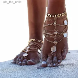 Fußkettchen 2017 Neue Sommer Sexy Silber Quaste Frauen Füße Armband Münze Anhänger Kette Knöchel Armband Schmuck Barfuß SandalenC24326