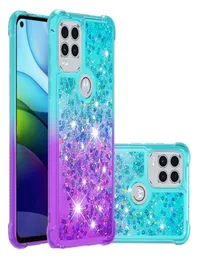 Bling fließende Treibsandhüllen, flüssiger Farbverlauf, Glitzer, TPU, verstärkte Ecken für MOTO E6 E7 G9 Plus G Pure Stylus 5G 2022 Play 2028682111