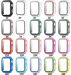 Kvalitet iwatch PC Hard Case med härdat glas 38mm 42mm 40mm 44mm för Apple Watch Cover Full Screen Protector7301135