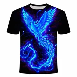 2021 Smokey Bird Pattern Herren T-Shirt Sommer Fi Cool Style Grafik T-Shirt Interessante 3D-Druck Kurzarm T-Shirts Kleidung W1Jn #