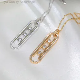 Designer messikas jewelry v Gold Plated 18k Rose Gold Simple Three Diamond Sliding Pendant Macassie Necklace Earrings