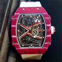 YS Factory Watch Richrmill Carbon Fiber Automatic Famous Wristwatches Mens Series 475mm Mens RM67-02 Wine Red NTPT HB4WPB9S