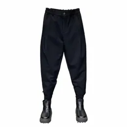 2023 Sıradan Gevşek Takım Pantolon Erkekler Basit Vahşi Kore Fi Erkek Pantolon Homme Solid High Street Yeni Erkek Giyim Harlan Pants G1ya#