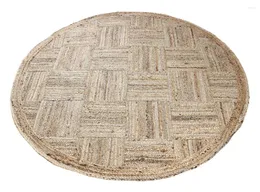 Carpets Round Jute Rug Hand Braided Carpet Living Room Outdoor Yoga Mat 4x4 Area