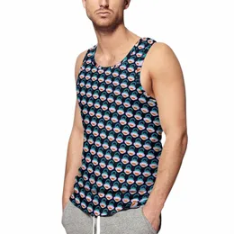 meia Mkey Summer Tank Top Tail Print Workout Tops Mens Impresso Sportswear Sleevel Coletes Plus Size V36e #