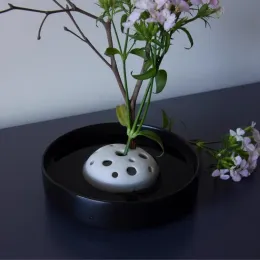 Bandejas japonesas artesanais cerâmica flor organizador desktop kenzan zen base fixa ferramenta de arte floral