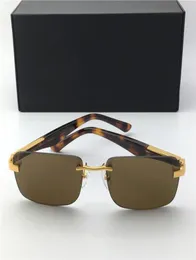 Neue Mode-Herren-Designer-Sonnenbrille The Artist I, quadratische Metallbrille mit randlosem Rahmen, klassischer Vintage-Stil, Top-Qualität, mit ca4342831