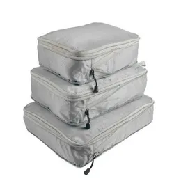 3pcs/Set Sıkıştırma Paketleme Küpleri Seyahat Depolama Çantası Bagaj Bavul Organizatör Seti Katlanabilir Su Geçirmez Naylon Malzeme