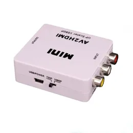 HDMI ile uyumlu yeni 2024 HD 1080p, AV RCA CVBS adaptörü Mini için PS3/PC/VCR/NTSC için HDMI2AV Video Dönüştürücü Kutusu HDMI için AV için AV için