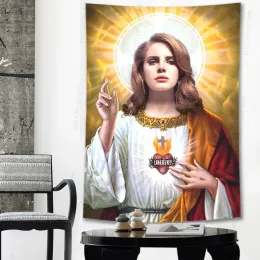 Isqueiros Snoop Dogg Tapeçaria Rapper Jesus Lana Del Rey Tapeçaria Pendurada na Parede Estética Decoração de Quarto Hippie Quarto Fundo Tapiz