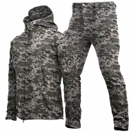 Outdoor Taktische Sets Männer Winter Multi-tasche Fleece Warme Jacken + Armee Soft Shell Cargo Pant 2 Stück Anzüge militärische Wasserdichte Set 701L #