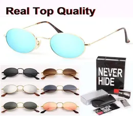 Top Quality Oval Sunglasses Men Women 3547 Brand Sun Glasses Metal Frame Glass Lens with original box packages accessories ever7529895