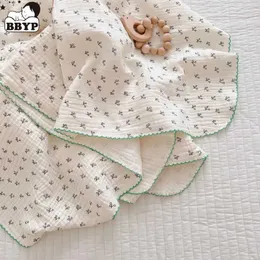 2-3 Layers s Bear Dots Print Cotton Gauze Muslin Swaddle Wrap born Infant Bedding Sleeping Receving Blanket 240311