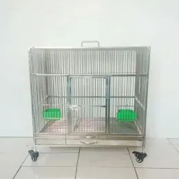 Ninhos de aço inoxidável bandeja de papagaio retângulo de metal grandes casas ao ar livre jaula pajaro grande suprimentos para animais de estimação