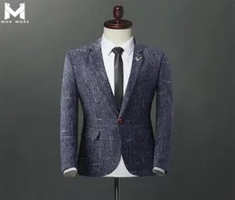 2020 neue Männer Britischen Stil Schlanke Revers Hochzeit Party Herren Blazer Mode Business Casual Baumwolle Langarm Arbeit Blazer Hombre9896912