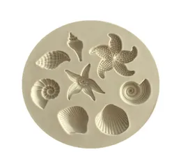 Starfish Cake Mold Ocean Biologiska conch Sea Shells Chocolate Silicone Mold Diy Kitchen Liquid Tools4309001