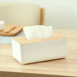 Drewniane tkanki pudełka na serwetek Co pokrycie papieru toaletowa chusteczka solidna prosta stylowa drewniana domowa kontener Organizator