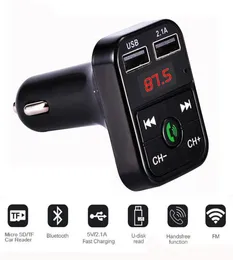 Bluetooth Headset B2 Bluetooth Auto FM Sender Hände Bluetooth Car Kit Adapter USB Ladegerät MP3 Player Radio Kits Unterstützung ca3751884