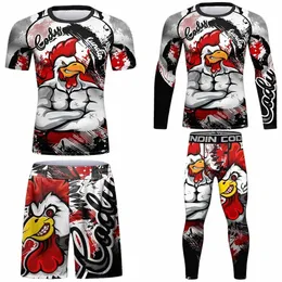 BJJ Man Compri Sport Anzug Schnell trocknend Fitn Training MMA Kit Rguard Male Gym Sportswear 3D-Druck Strumpfhosen Jogging Set 74zi #