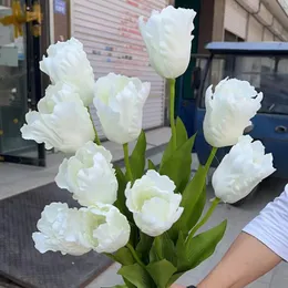 10pcs Big Tulip Flowers Artificial Branch Flower Tulips Decoração de casamento Flores de casamento Fake Party Home Room Decoração Florel 240322