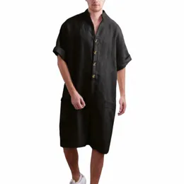 Sommer Lose Männer Strampler Cott Halbe Hülse Butt Vintage Casual Solide Männer Cargo Overalls Overall Hosen Männliche Kleidung S2N0 #