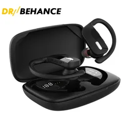 T16 T17 Wireless Bluetooth Headset TWS Sports vattentäta överår hörlurar hörlurar 50 Svart med laddning Base8465269