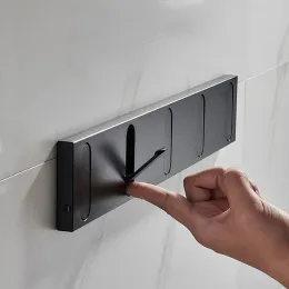 Rails Invisible Hook Bak the Door Fiting Room Porch Coat Hook Wall Wall Hanging Badrum Coat Hook Row Free Punching Folding
