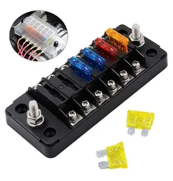 12V 6 Weg Terminals Schaltung Auto Blade Fuse Box Block Halter Kit Mit Abdeckung Bord Motorrad Auto Professionelle teile6177261