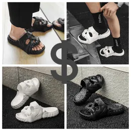 Gai Shoes Cotton Feel Feel Feel Feel Deall Soled Sandals 남자의 세련된 골격 두개골 헤드 디자이너 개인 펑크 호흡 자유롭게 시원한 Seabeach Male White Black 2024 40-45