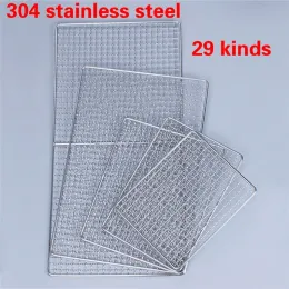 Meshes 304 Rostfritt stål Net BBQ Grill Non -Stick BBQ Mat Grid Rectangular BBQ Grill Barbecue Mesh Barbecue Net Barbecue ToolsB