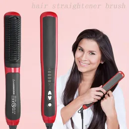 Electric Hair Straightener Brushes AntiScald Straight Curling DualUse Bangs Straightening Splint Inner Buckle Irons Fast Heat 240325