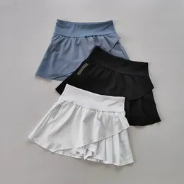 Sports Shorts Tennis Spit spódnica dziewczęta gym krótki taneczne spódnice szorty na wysokim poziomie szybkie suche bieganie krótkie sport 240312