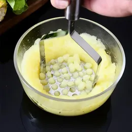 스테인레스 스틸 감자 매시버 부엌 호박 마늘 야채 과일 쉬운 진흙 프레스 그라인더 푸드 크러셔 주방웨어 홈 가제트
