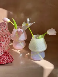Films Glass Carina da tavolo da funghi lampada da tavolo piccolo vaso floreale tavolo da pranzo tops ornaments vaso fiore decorazioni per la casa vintage