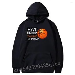 Herren Hoodies Novel Eat Sleep Basketball Repeat Player Team Sport Plain Personalisierte Hoodie Langarm Männer Sweatshirts Normal