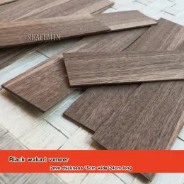 Hantverk 1 dussin 12 stycken naturlig svart valnötfanér 2mm tjockt fanér 5*24 cm diy dekorativ träpasta