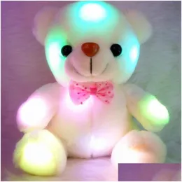 Plyschdockor colorf led blixtljus björn docka p djur fyllda leksaker storlek 20 cm - 22 cm gåva för barn jul leksak droppe leverans gif dhxod