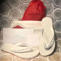 Christiane Loubiton Louboutine Chrześcijanie Louboutins 2023 Summer Kapta plażowe Flip Flip Flip Flip Clack Clack Colded Slajdes Sandals Mężczyźni Kobiety czerwone ы OO1B