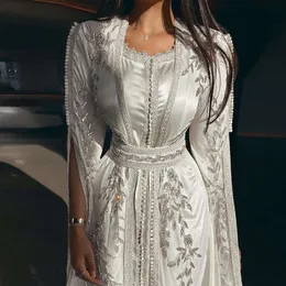 Disse marfim marroquino sharon dubai kaftan vestidos de noite para mulheres casamento manga longa muçulmano árabe formal vestido ss439 mal