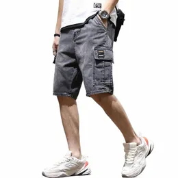 Summer Shin 2022 Denim Shorts da lavoro da lavoro pantaloni corti tendenza sciolta usura esterni pantaloni calzoni da cowboy adolescenti jeans cargo x2m1#