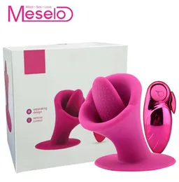 メセロの舌バイブレーター吸引リック10モードの女性用のセックスおもちゃマスターベーターリモートコントロール乳首クリトリス刺激装置USB充電Y198555508