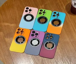 iPhone 14promax 14Pro 14 13promax with 렌즈 보호 필름 9918108 용 Twocolor Gradient Magnetic Phone Case Case