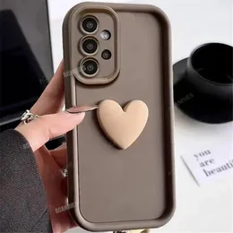 A52 32 53 33 13 A52S Galaxy A52 A53 A33 A32 A72 A73 A23 A13 4G 5G Matte Back Cover 240326을위한 귀여운 3D 러브 하트 실리콘 케이스